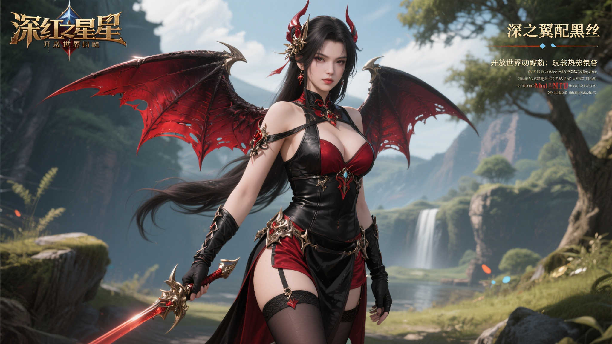 《剑星》魅惑深红之翼搭配黑丝:曲线引人注目! 《剑星》魅惑深红之翼搭配黑丝:曲线引人注目!